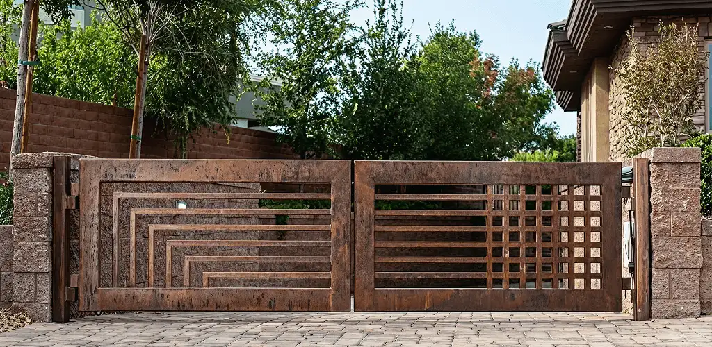 Custom driveway gate installation for a home entrance in Shreveport, LA