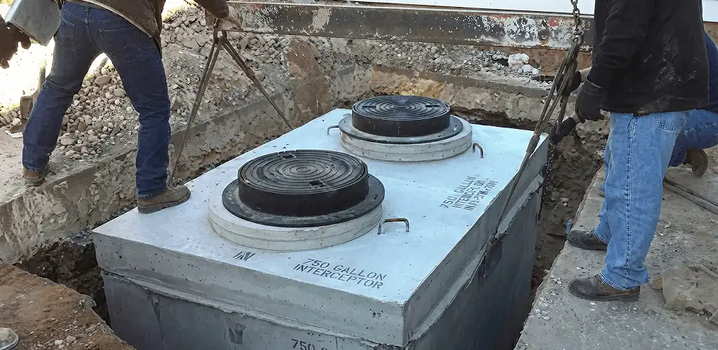 Grease trap installation for a commercial property drainage system in Shreveport, LA