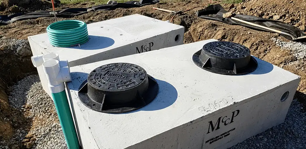 Grease trap installation unit set in place for drainage protection in Shreveport, LA