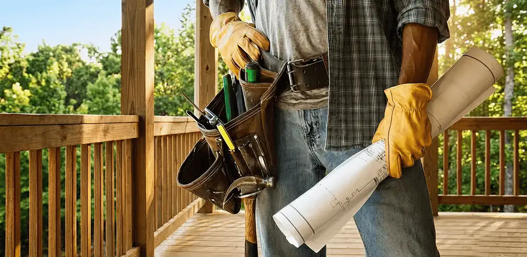 Professional handyman with tool belt ready for home repairs in Shreveport, LA