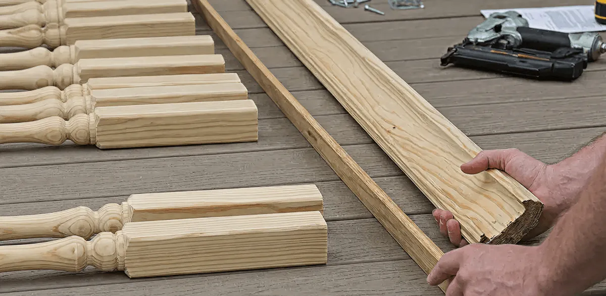 Handrail installation materials and wood components for stair rail work in Shreveport, LA